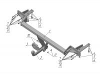 Фаркоп NS 14 для NISSAN Almera Classic 2007-2013, Автос, нагрузка 1200/75 кг. С подрезкой бампера от магазина ФаркопРос