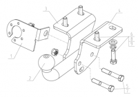 Фаркоп VW 34 для VOLKSWAGEN Amarok 2010-, Автос, нагрузка 1500/75 кг. БЕЗ подрезки бампера от магазина ФаркопРос
