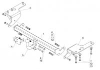Фаркоп TY 37 для TOYOTA Corolla Седан (E 18) 2013-, Автос, нагрузка 1250/75 кг. С подрезкой бампера от магазина ФаркопРос