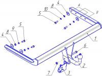 Фаркоп FD 02 для FORD Focus Седан/Хэтчбек 1998-2005, Автос, нагрузка 1250/75 кг. С подрезкой бампера от магазина ФаркопРос