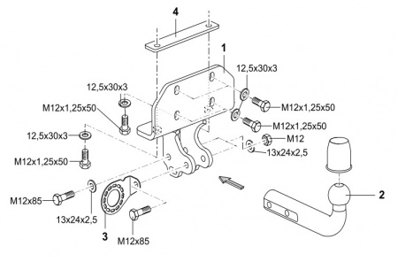 Оригинальный фаркоп 335294600001 на Toyota Land Cruiser Prado J120 2003-2009, J150 2009-, Lexus GX 470 2003-2009, GX 460 2009-, Шар A, Westfalia от магазина ФаркопРос