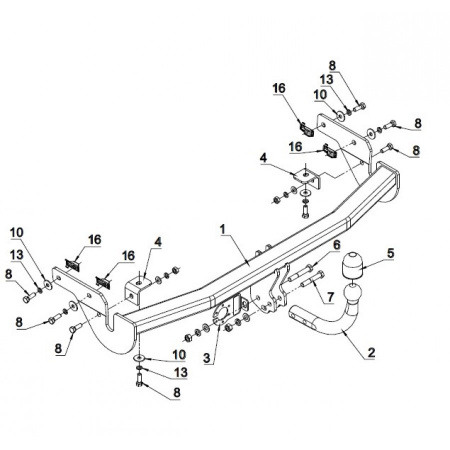 Фаркоп C.032 для Citroen C3 II Picasso 2009-, Imiola от магазина ФаркопРос