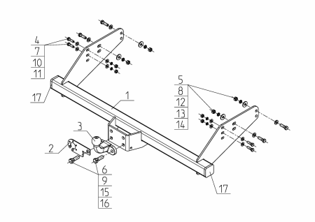 Фаркоп UAZ-08 Автос для УАЗ Cargo / Profi от магазина ФаркопРос