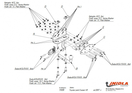 Фаркоп T.039 на Toyota Land Cruiser 200 2008-, Lexus LX570 2008-, Lexus LX450d 2015-, шар A, Imiola от магазина ФаркопРос