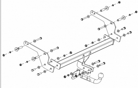 Фаркоп 18220012 Балтекс для RENAULT DUSTER 2/4WD / KAPTUR, 11-15, 15- ,21-, шар A, 75/1500 от магазина ФаркопРос