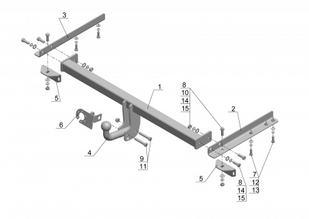 Фаркоп CV 11 для CHEVROLET Aveo 2012-, Автос, нагрузка 1250/50 кг. БЕЗ подрезки бампера от магазина ФаркопРос