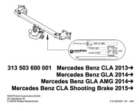 Оригинальный фаркоп 313503600001 для Mercedes GLA-Class x156 2014-2020, Mercedes CLA-Class C117 04/2013-2019, в т.ч. для CLA Shooting Brake X117 универсал 03/2015-2019 быстросъемное вертикальное крепление шара (на ключе), Westfalia от магазина ФаркопРос
