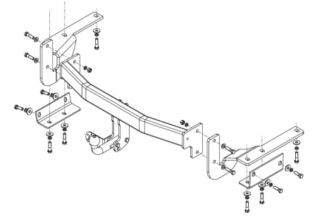 Фаркоп TY 45 для TOYOTA Highlander 2014-, Автос, нагрузка 2200/120 кг. С подрезкой бампера от магазина ФаркопРос
