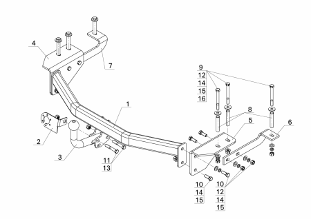 ТСУ TY 39 для TOYOTA ALPHARD (2008-2014г.) от магазина ФаркопРос