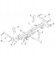 Фаркоп M 64 Auto-Hak для Mazda 3 седан, кроме MPS/260PS 2013-2019. Без подрезки бампера. Тип шара: A. от магазина ФаркопРос
