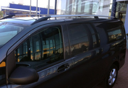Рейлинги продольные Crown Roof Rail серый для Mercedes-Benz Viano W447 самая короткая база 2014-2020 от магазина ФаркопРос