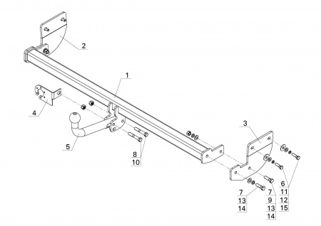 Фаркоп HY 27 для HYUNDAI Elantra 2013-2016, Автос, нагрузка 1250/75 кг. С подрезкой бампера от магазина ФаркопРос