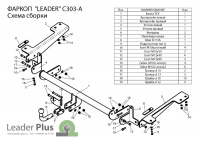 Фаркоп C303-A для Citroen Berlingo II L2 B9 2008-, Лидер Плюс