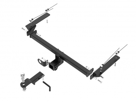 Быстросъемный Фаркоп C23.04E на Chery Tiggo 4 2019-2023, 4 Pro 2022-2025, NEW 2025-/ Kaiyi X3, X3 Pro 2023-2025/ TENET T4 2025-/ Чери Тигго 4 2019-2023, 4 Про 2022-2025, Нью 2025-/Каи Х3, Х3 Про 2023-2025/ Тенет 2025-. БЕЗ выреза в бампере (БЕЗ электрики) от магазина ФаркопРос