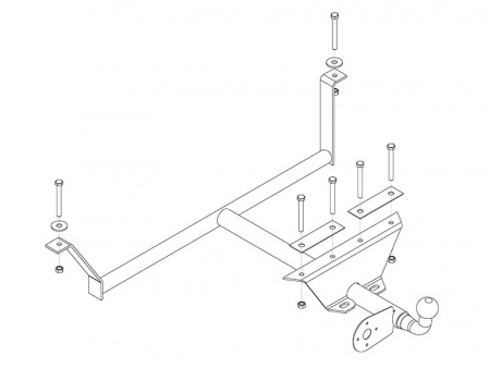 Фаркоп GAZ-02 Автос Волга 2410, 31029 ,3110 (шир.бампер, бак 55/75л) от магазина ФаркопРос