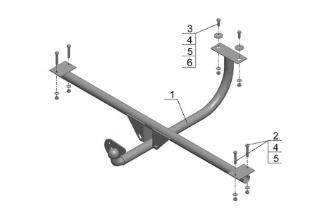 Фаркоп VAZ-22 Автос на ВАЗ 4x4, 2121, 21213, 21214, 2131, 2329 (усиленный) от магазина ФаркопРос