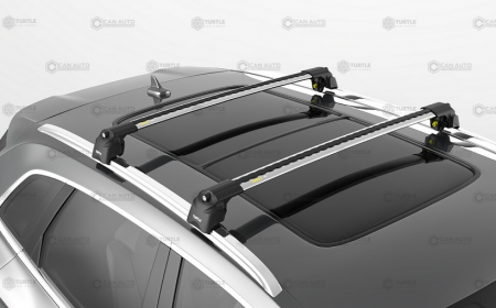 Багажник на интегрированные рейлинги Turtle Air 2 (комплект 2 шт.) модель 122 цвет серебристый от магазина ФаркопРос