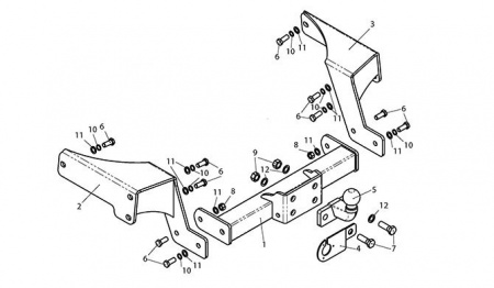 Фаркоп C217-F(N) для CHEVROLET CAPTIVA 2006- ... (C НЕРЖАВЕЮЩЕЙ ПЛАСТИНОЙ), Лидер Плюс от магазина ФаркопРос