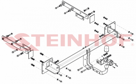 Фаркоп M-146 Steinhof для Mercedes R-Class w251 2006-2014. Требуется подрезка бампера. Тип шара: A. от магазина ФаркопРос