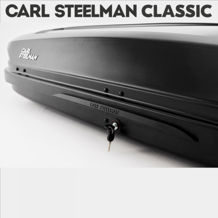 Багажный бокс на крышу Carl Steelman CLASSIC 1950*865*405 черный "карбон" с двухсторонним открытием + еврокрепление "краб"(об.470л) от магазина ФаркопРос
