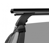 Багажник на крышу LUX, крепление за дверные проемы для Nissan Qashqai (J10) внедорожник 2007-2013 (БК1+дуги аэро-трэвэл черные 1,3м+КА LUX Qashqai07n) от магазина ФаркопРос