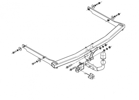 Фаркоп F-242 для Ford Focus III sedan 2011-, Steinhof от магазина ФаркопРос