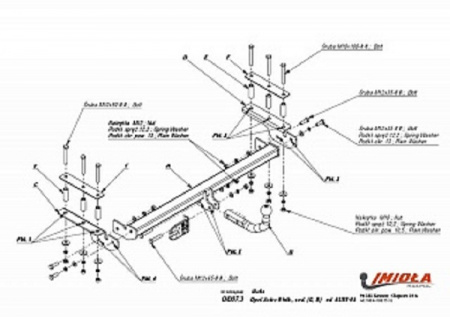 Фаркоп O.007 для Chevrolet Viva 2004-2008, Imiola от магазина ФаркопРос