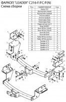 Фаркоп C216-F(N) для Chevrolet Trailblazer GM800 нержавеющая накладка 2012 -, Лидер Плюс от магазина ФаркопРос