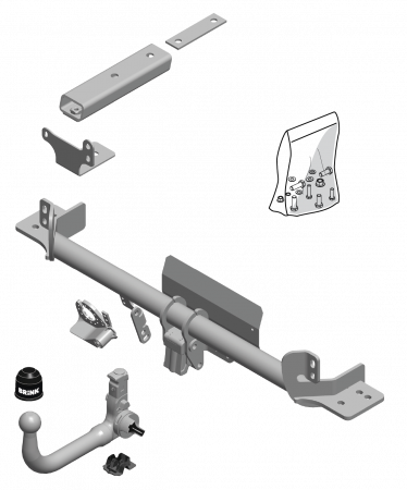 Brink 590700 Оригинальный фаркоп для Land Rover Evoque 2014- автомат. Требуется вырез в бампере. Тип шара: BMA (фаркоп съемный). от магазина ФаркопРос