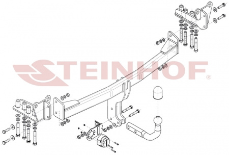 Фаркоп L-120 Steinhof для Land Rover Range Rover Evoque L551, в т.ч. AdBlue 12/2018-. Требуется подрезка бампера. Тип шара: A. от магазина ФаркопРос