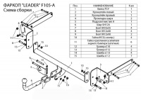 Фаркоп F105-A для FORD C-MAX (DM2) (минивен) 2004-2010, Лидер Плюс от магазина ФаркопРос