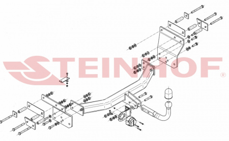 Фаркоп C-213 Steinhof для Chrysler Sebring 2007-2011 (требуется подрезка бампера), Dodge Avenger 2007-2015 (без подрезки бампера). Тип шара: A. от магазина ФаркопРос
