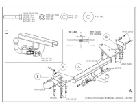 Фаркоп H070A для Hyundai Tucson 2004-2010, Kia Sportage 2004-2010, шар A, Galia от магазина ФаркопРос