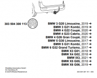 ЭЛЕКТРИКА WESTFALIA 303504300113 BMW 3 G20 LIMOUSINE 2019- BMW 3 G21 KOMBI 2019- BMW 4 G22 COUPÉ 2020- BMW 4 G23 CABRIO 2020- BMW 4 G26 GRAN COUPÉ 2021- BMW 5 G30 LIMOUSINE 207- BMW 5 G31 KOMBI 2017- BMW 6 G32 GRAND TURISMO 2017- BMW X3 G01 2018- BMW X4 G от магазина ФаркопРос