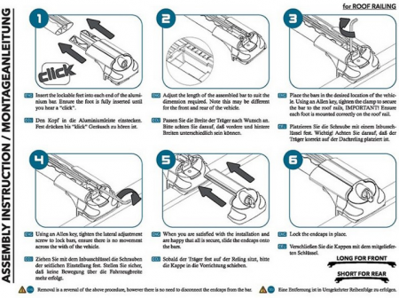 Багажник на рейлинги Turtle Air 1 модель 106 цвет черный + адаптеры для широких рейлингов (CLAMP 2) от магазина ФаркопРос