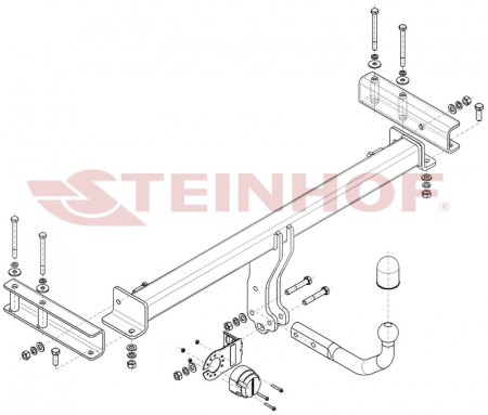 Фаркоп P-202 Steinhof для Porsche Macan, также Sport Design Pack, кроме GTS 04/2014-. Требуется подрезка бампера. Тип шара: A. от магазина ФаркопРос