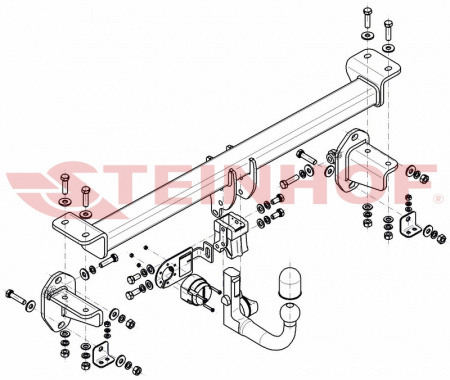 Фаркоп M-149 Steinhof для Mercedes GLC-Class x253, в т.ч. с пневмоподвеской, в т.ч. с AMG-пакетом 09/2015-06/2019. Требуется подрезка бампера. Тип шара: AV. от магазина ФаркопРос
