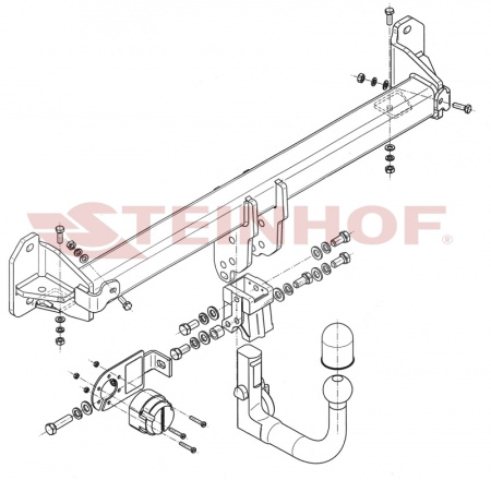 Фаркоп B-079 Steinhof для BMW 7-Series седан F01 2008-2014, 2014-2015 без подрезки бампера. Тип шара: AV. от магазина ФаркопРос