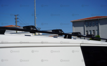 Багажник на рейлинги Turtle Air 1 модель 122 цвет серебристый от магазина ФаркопРос