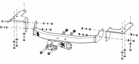 Фаркоп LS02E Балтекс для LEXUS RX 300/ RX 350, 03-09, шар F оцинкованный, 75/1800, с нержавеющей накладкой от магазина ФаркопРос