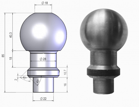 Шар тип E вварной от магазина ФаркопРос
