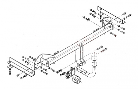 Фаркоп C-252 для Chevrolet Aveo хэтчбек 3 / 5D 2011, Steinhof от магазина ФаркопРос