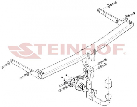 Фаркоп S-294 Steinhof для Skoda Karoq 2WD/4WD 2017-. Требуется подрезка бампера. Тип шара: AV. от магазина ФаркопРос