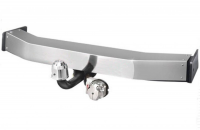 Тюнинговый фаркоп с металлической накладкой 3072-AL Oris на Lexus LX 570 2007-2021, Toyota Land Cruiser 200 2007-2021 (кроме комплектаций Exclusive и Excalibur). Без выреза в бампере. Тип шара: A. Нагрузки: 1500/75 кг, масса фаркопа 26,6 кг (без элек от магазина ФаркопРос