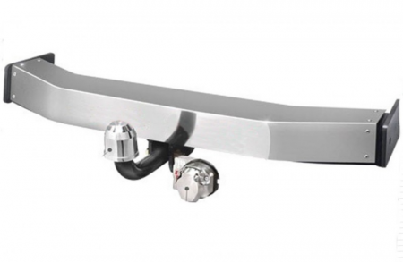 Тюнинговый фаркоп с металлической накладкой 3072-AL Oris на Lexus LX 570 2007-2021, Toyota Land Cruiser 200 2007-2021 (кроме комплектаций Exclusive и Excalibur). Без выреза в бампере. Тип шара: A. Нагрузки: 1500/75 кг, масса фаркопа 26,6 кг (без элек от магазина ФаркопРос