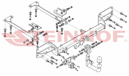 Фаркоп L-115 Steinhof для Land Rover Range Rover IV L405 2013-2022. Требуется подрезка бампера. Тип шара: AV. от магазина ФаркопРос