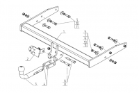 Фаркоп VW 36 для Volkswagen Transporter/Caravelle/Multivan T5 фургон, микроавтобус 2003-2015, Volkswagen Transporter/Caravelle/Multivan T6 фургон, микроавтобус 2015-, в т.ч. авто с парктроником, Автос, нагрузка 2800/120 кг. БЕЗ подрезки бампера от магазина ФаркопРос