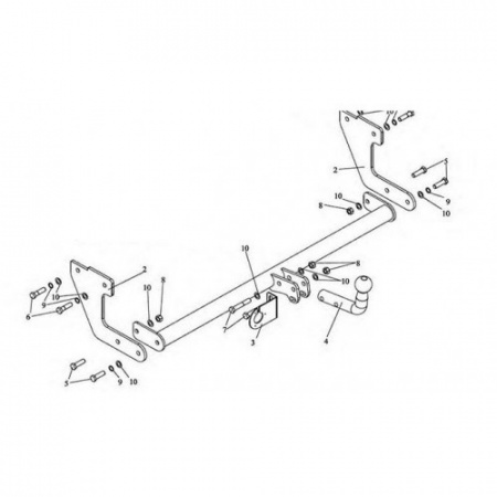 Фаркоп H207-A для HYUNDAI GETZ (TB) (хетчбек) 2002-2011, шар A, Лидер Плюс от магазина ФаркопРос