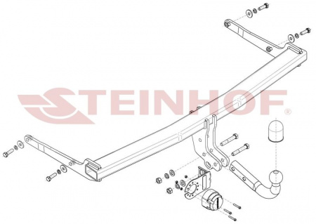 Фаркоп S-293 Steinhof для Skoda Karoq 2WD/4WD 2017-. Требуется подрезка бампера. Тип шара: A. от магазина ФаркопРос