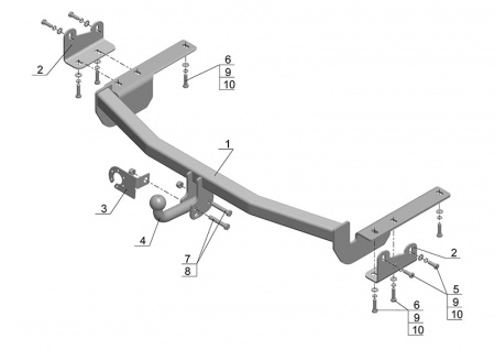 Фаркоп LX 02 для LEXUS RX 300 ( 2003-2009) от магазина ФаркопРос